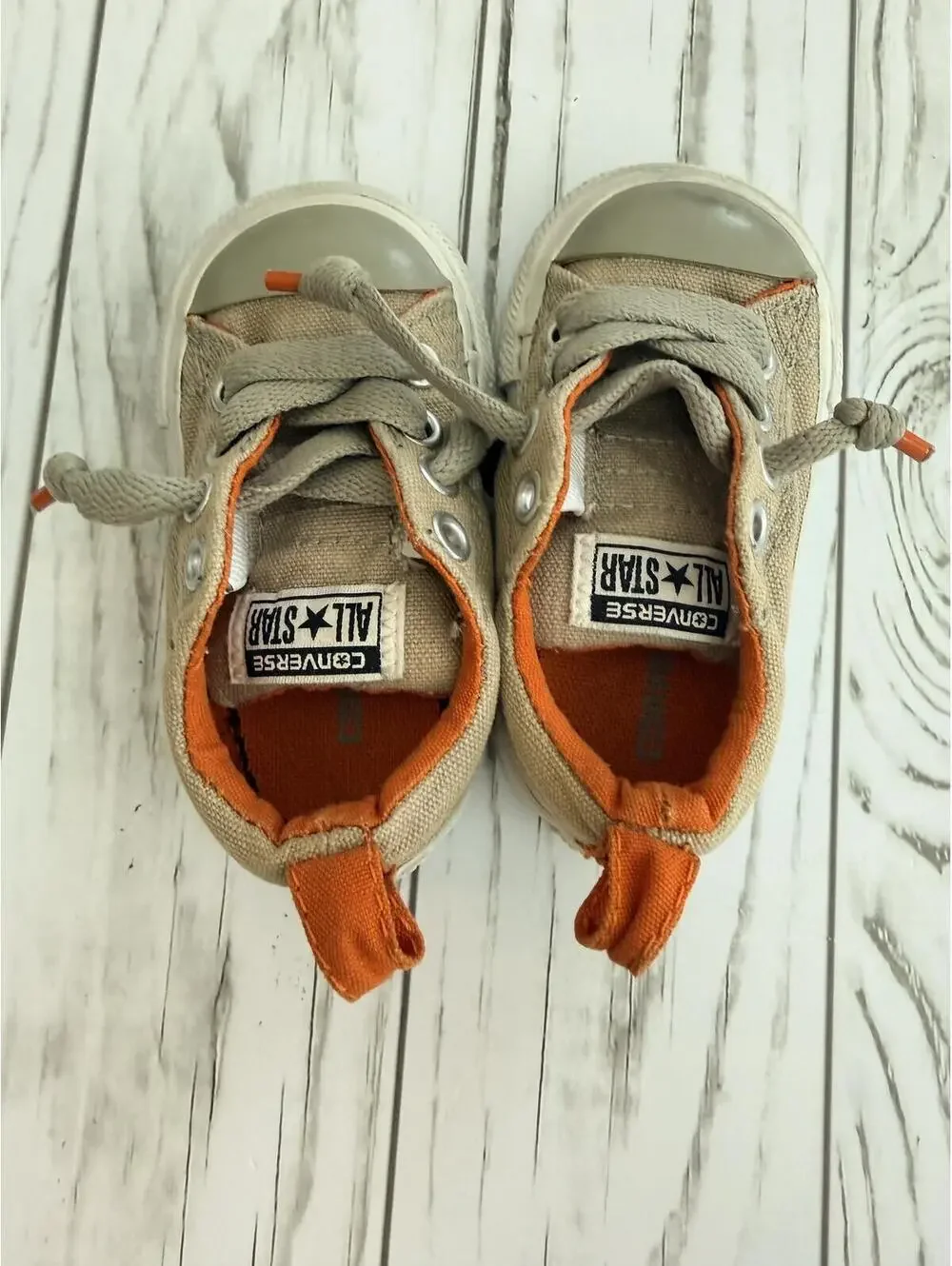 Converse Toddler 3 Chuck Taylor All Star Low Tan Orange Slip-On